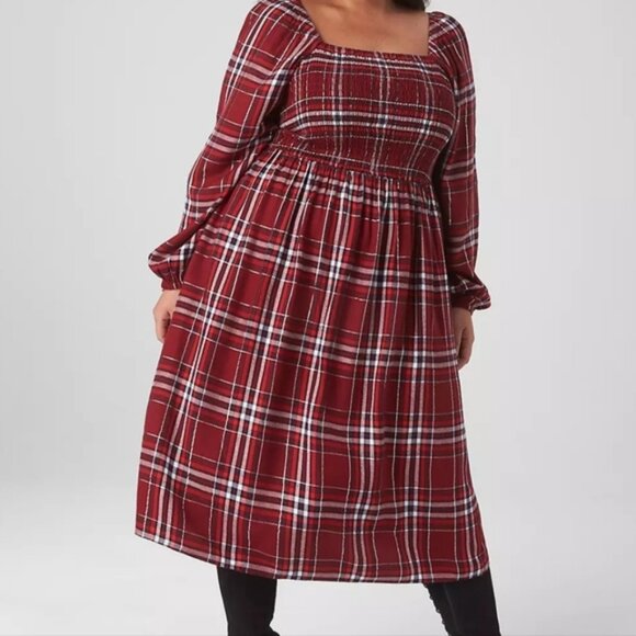 Lane Bryant Red Plaid Dress 22/24 - Picture 1 of 4